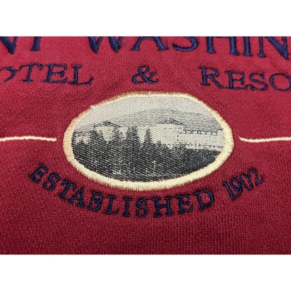 Vintage Mt Washington Hotel Resort Sweatshirt Red Small 90s Embroidered NH - Picture 4 of 7